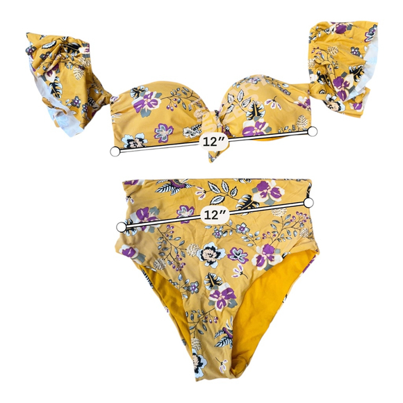 Fashion Nova Floral High Waisted 2 Piece Swimsuit XS - Picture 3 of 3